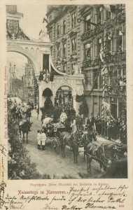 Begrüßung Seiner Majestät des Kaisers in Linden während der "Kaisertage in Hannover" 1898