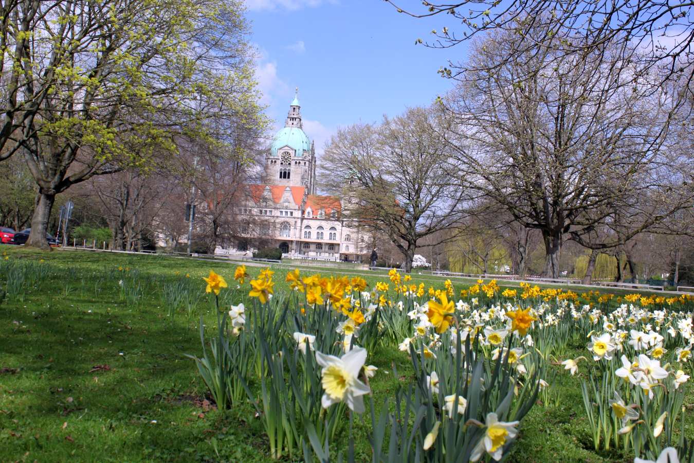 Blick zum neuen Rathaus