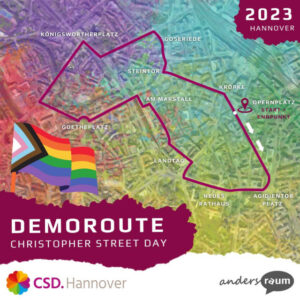 Demoroutefür den CSD Hannover 2023