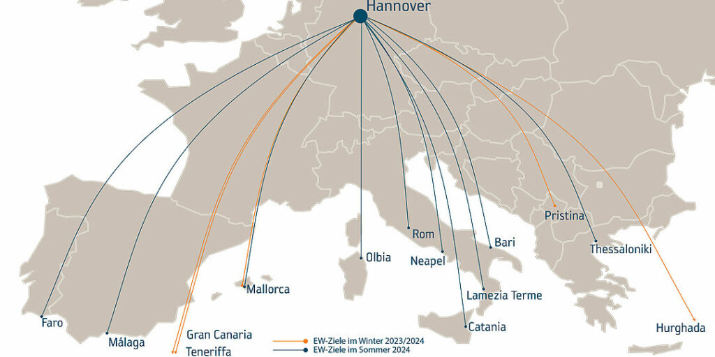 Flugplan der Eurowings Maschinen