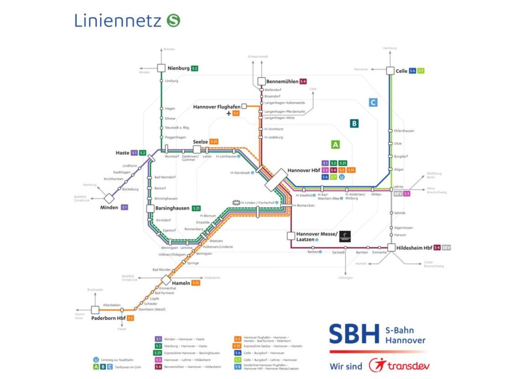 S-Bahn Liniennetzplan 7.2.-14.2.2025 S3 zwischen Lehrte und Hildesheim im und Ausfall S6 Ausfall komplett