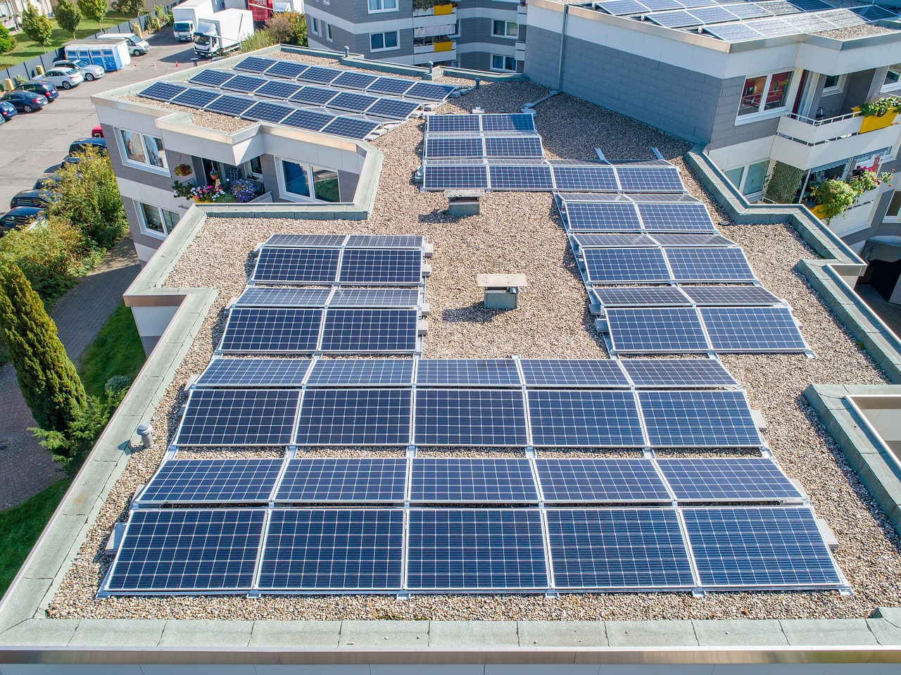 Solaranlage auf einem Flachdach